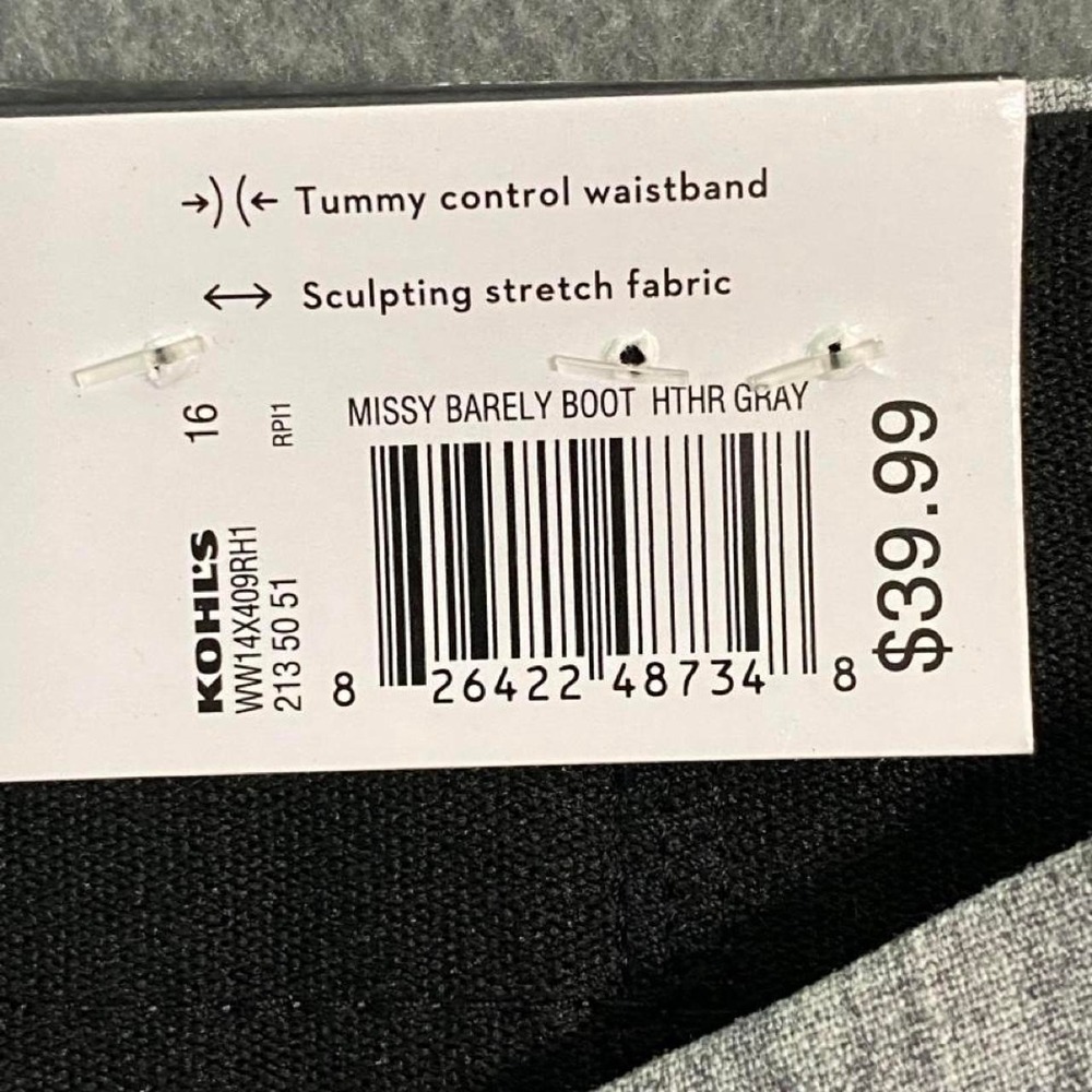 Nine West Women's size 16 Bootcut Heather Gray mid rise slacks pants - Picture 5 of 8
